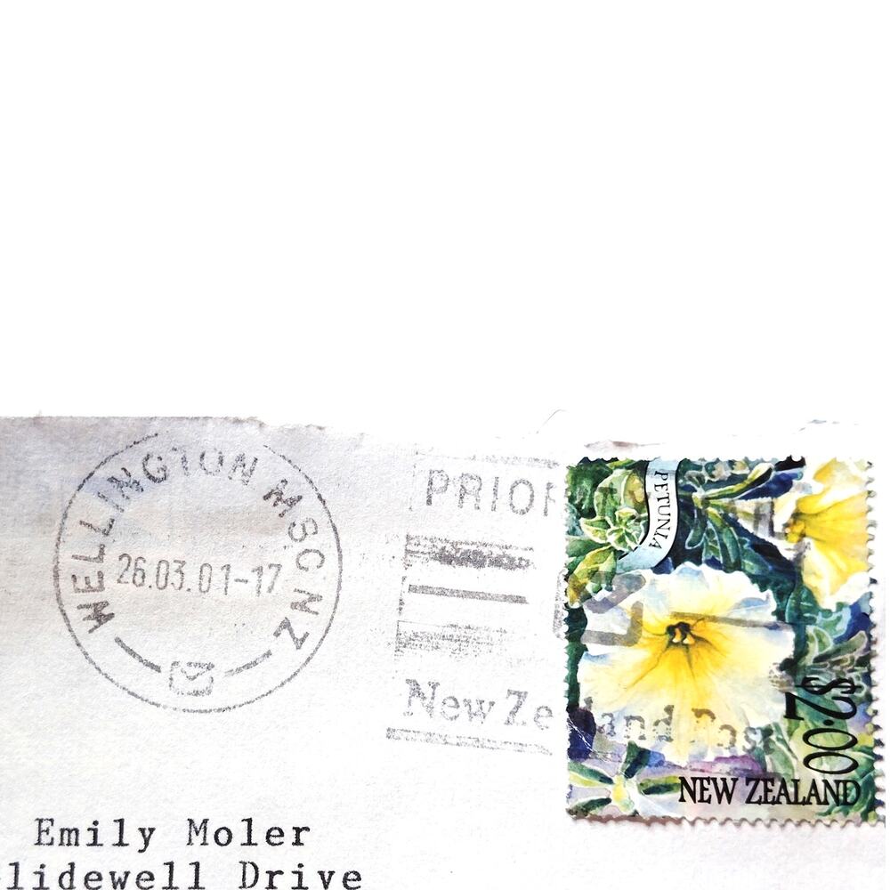 New Zealand 2001 $2.00 Petunia Stamp Cover to US Wellington Airmail Cancel